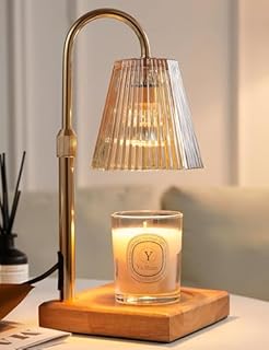 Allanmen Candle Warmer Lamp with Timer, Dimmable Candle Warmer for Home Decor, Birthday Gifts for Women, Adjustable Height Wax Melt Warmer with 2 Bulbs