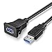 URWOOW USB3.0 Square Flush Mount - 1M 3ft USB 3.0 Extension Mount, Dash Mount, Flush Mount, Panel Mount Cable, for Car, Boat, Motorcycle (3 feet)