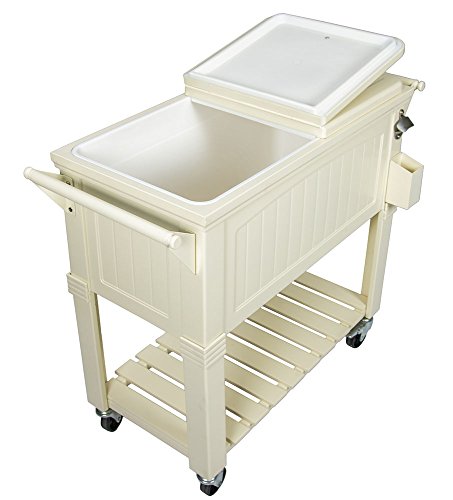 Permasteel Ps-203F1-Cream 80 Quart Patio Cooler With Insulated Basin, Cream #TOP4