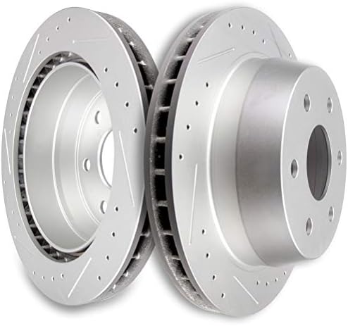 SCITOO Rear Brake Rotors, 2pcs Drilled & Slotted Brakes Kit fit for Cadillac Escalade,for Chevy Avalanche,1500,Express,1500,Suburban,1500,Tahoe,for GMC Savana,1500,Yukon,Yukon XL,1500