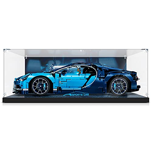 light your bricks Acrylic Display Case for Lego Technic Bugatti Chiron 42083 Race Car Building Blocks Model Set, Dustproof Transparent Clear Display Box Showcase (The Model NOT Included)