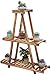 ZJN-JN étagères Fleurs Moderne Usine Support Multi-Niveaux Rural Succulentes Shelf 3 Niveaux Salon Plancher-Debout Balcon en Bois for Plante Présentoir Flowerpot Couleur Charbon Potted Rack Pyramidal