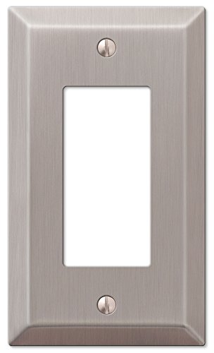 Image of Amerelle Century Single Rocker Steel Wallplate in Brushed Nickel