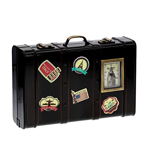 Widdop Bingham Novedad Vintage Equipaje/Traje Funda con Pegatinas de Destino en Esmalte marrón clásico  (9608)