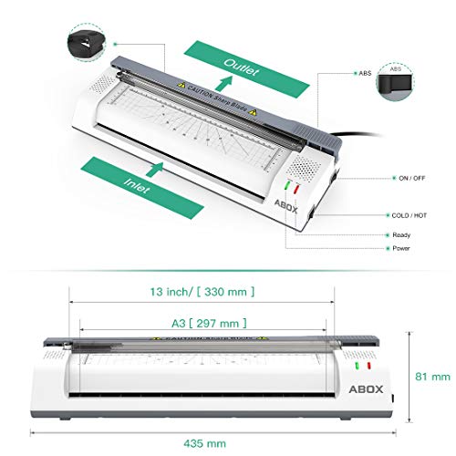 ABOX Laminator, 13 Inch Thermal Laminatir Machine OL381 for A3/A4/A6