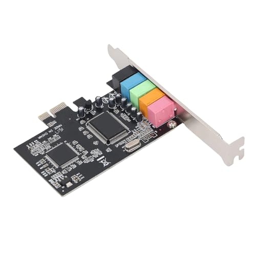 Tarjeta de sonido PCIe 5.1 Socobeta interna para ordenador de sobremesa con diseño de metal 4