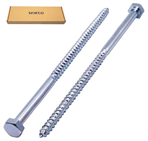 SKIR'CO (6 pcs) DIN 571 Zinc Plated Steel Hexagon Head Wood Screws M10 x 260 mm, Coach Screws, Hex Screw, Lag Bolts - Image 2