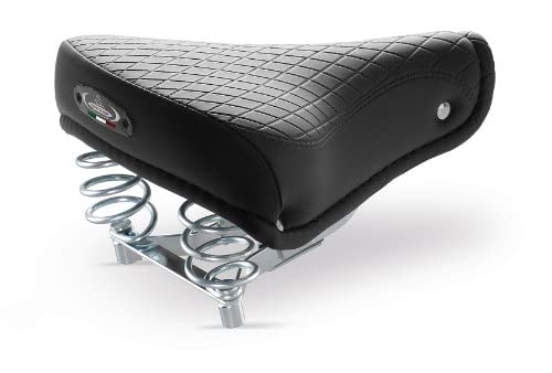 Sella Vintage Montegrappa In Pelle Sintetica - Stile Retrò Per Bici D'Epoca, Colore Crema/Miele - Foto 4