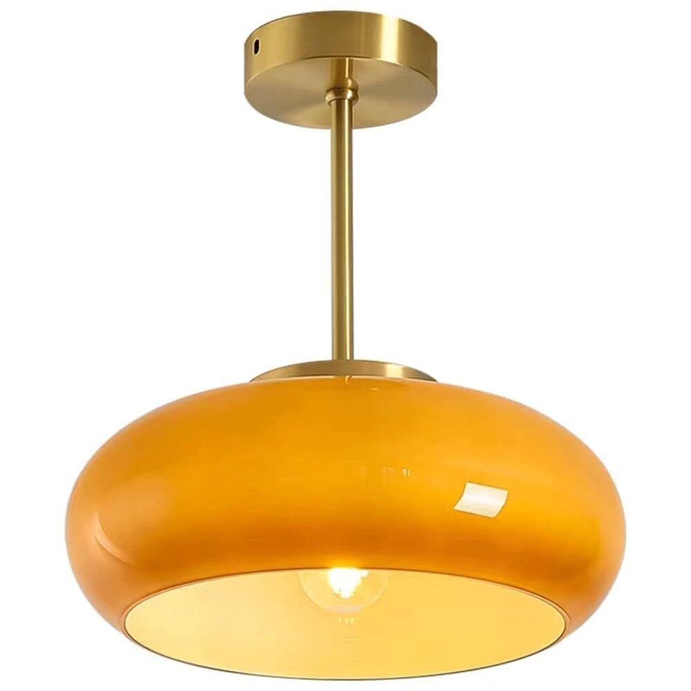 SYAXVOM Nordic Style Flush Mount Ceiling Chandelier - Elegant Glass Pendant Light for Porch and Balcony Decoration E27 Screw Base
