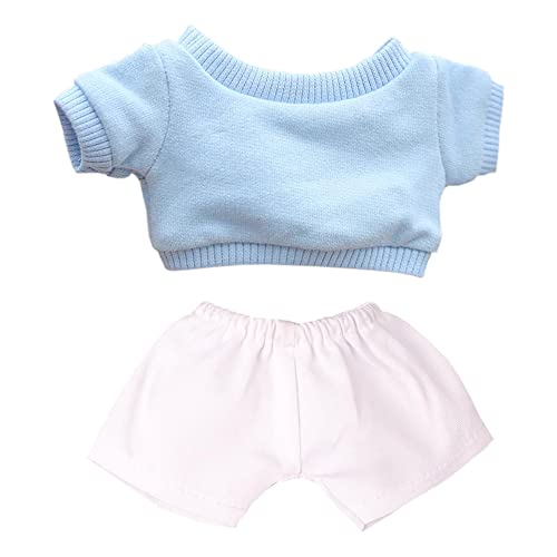 niannyyhouse 20cm人形の服 綿人形の服 上着 ズボン 人形ベビー服 着せ替え ぬいぐるみ 用 (light blue)