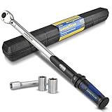 Goodyear Chiave dinamometrica premium, regolabile da 42 a 210 Nm, attacco quadrato da 1/2", prolunga inclusa e bussole da 17 mm e 19 mm