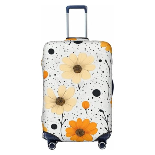 Flower Print Travel Luggage Cover Elastic Baggage Protector For Men Women Fits 25-28 Inch Luggage