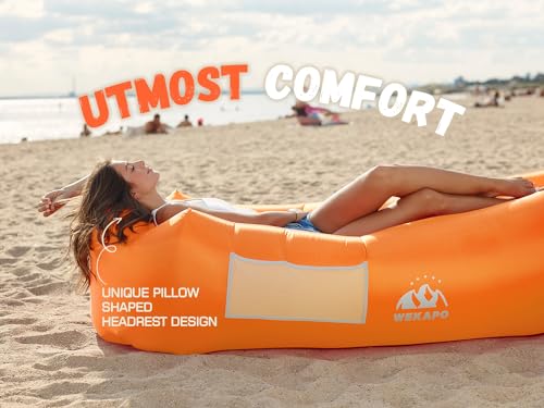 WEKAPO Inflatable Lounger Air Sofa Hammock-Portable,Water Proof& Anti-Air Leaking Design-Ideal Couch for Backyard Beach Traveling Camping Picnics & Music Festivals