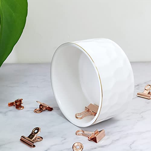Paper Clip Holder, Ceramic Paperclip Holders, Paper Clip Organizer For Desk, Cute Paper Clip Dispenser, White #TOP2