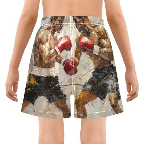 Toddler Boys Swimwear Swim Trunks with Compression Liner 4T Boxing 13