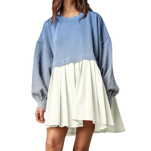 Sweatshirts femme col rond et pulls amples style tunique décontractée