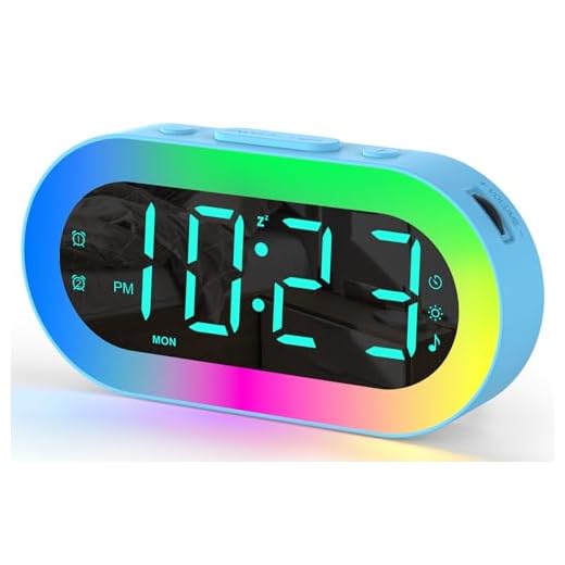 Kids Alarm Clock with Night Light for Bedside, Small Rainbow Clock with USB Ports, 0-100% Dimmer, Timer, Sleep Aid, Customize Alarm, Simple Alarm Clock for Kids, Ideal Gifts for Teenage Boys Girls