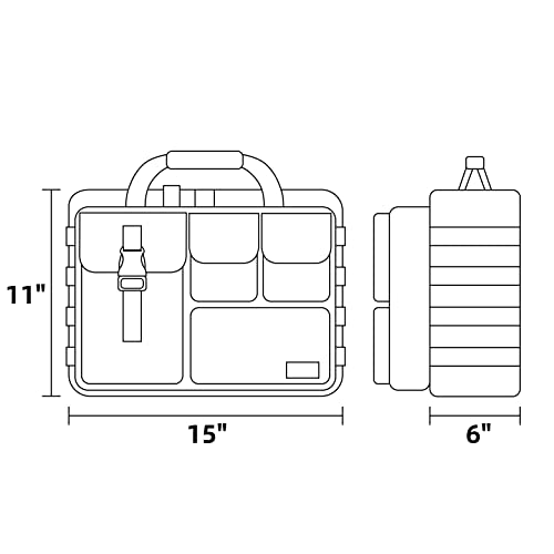 Maletín táctico para laptop 14/15.6 pulgadas para hombres miniatura 2