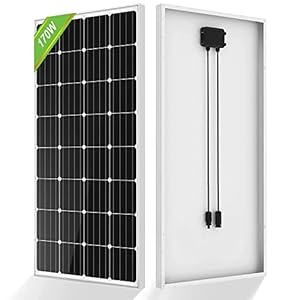 ECO-WORTHY Zonnepaneel, 170 watt, 12 volt, monokristallijn zonnepaneel, voeding voor caravan, camper, groen huis, aan…