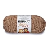 Bernat Softee Chunky Yarn, 3.5 Oz, Gauge 6 Super Bulky, Soft Taupe