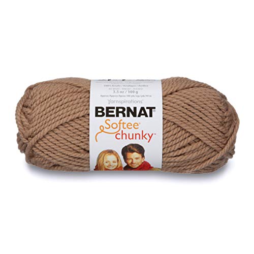 Bernat Softee Chunky Yarn, 3.5 Oz, Gauge 6 Super Bulky, Soft Taupe