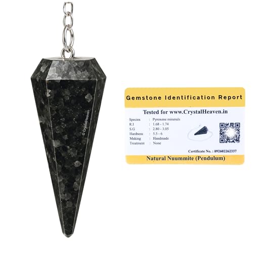 Image of Nuummite Pendulum Dowsing Tool - Natural Crystal Pendulum for Spiritual Guidance - Premium Dowser Pendulum for Accurate Divination and Energy Healing - Perfect for Energy Healing and Chakra Balancing - Handcrafted with Precision and Elegance