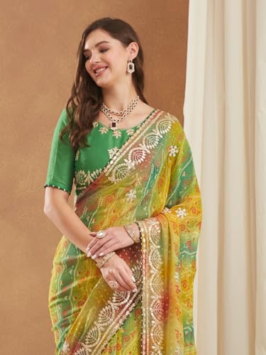 Image of Women's Banarasi Silk With Jacquard Print Saree With Blouse