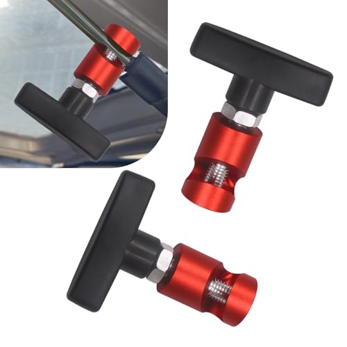 WZP 2 PCS Car Hood Prop Strut Clamp Metal Anti-Slip Lift Strut Clamp Portable Locking Anti-Pinch Device Universal for Tailgate Hatch Car Trunk (Red)