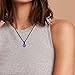 COAI Simple Sodalite Blue Stone Necklace for Women Men