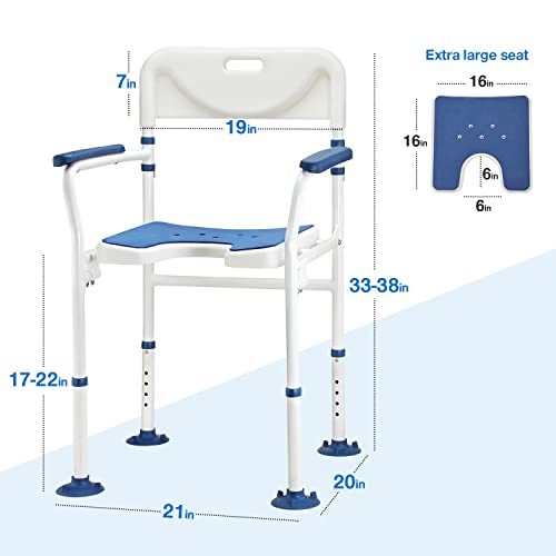 Greenchief Shower Chair With Arms And Back Folding Bath Chair Adjustable & Metal Step Stool For Adults And Elderly, Kitchen Step Stool Bedside Step Stool Small Step Stool #TOP5