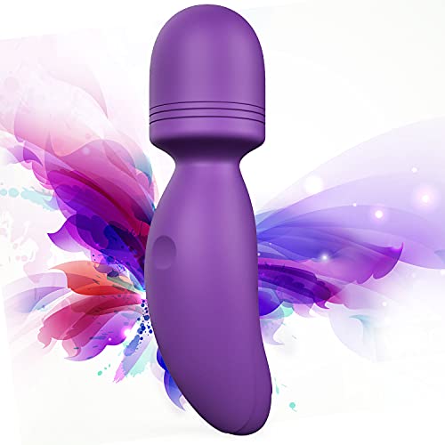 Personal Wand Massager for Women,Cordless Mini Massager Rechargeable,Handheld Massager Wand for Muscle Tension and Pain Relief,Waterproof Silicone Massager Stick-Lavender Purple
