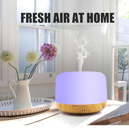 300ml Ultraschall Luftbefeuchter, Aromatherapie Diffusor mit 7 Farben LED Licht, Fernbedienung, 4 Timer, automatische Abschaltung bei Wassermangel, leise für Schlafzimmer, Büro, Babyzimmer, SPA