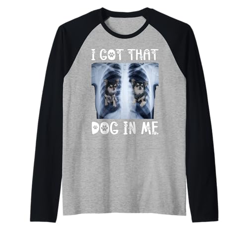 I Got That Dog in Me Xray Meme Funny Black Chihuahua Dog Raglan Baseball Tee