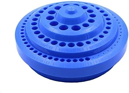 Tiardey 100pcs Hole Round Shape Organizer Case Hard Plastic Drill Bit Organizer Storage Case Stand - Blue