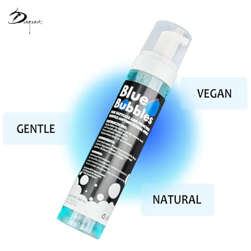 Dragoart Tattoo Soap 8.5oz Bubbles Foaming for Tattoo Aftercare to Clean, Tattoo Soap for Tattooing, Microblading, Piercings - Gentle, Natual, & Vegan Formula (8.5oz, Foam)