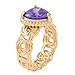 Shop LC Delivering Joy ION Plated Yellow Gold Valentine Heart Cubic Zirconia CZ Amethyst Engagement Statement Promise Ring Size 8 for Women Gift Cttw 1