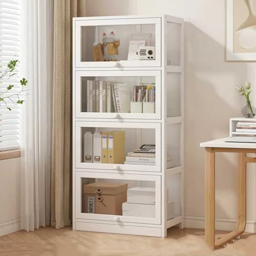Vitrina de cristal para coleccionables, transparente a prueba de polvo, con puertas de cristal, fuerte carga de 60 cm