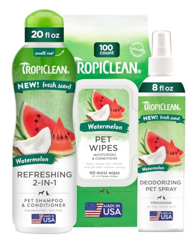 TropiClean Watermelon Grooming Kit for Dogs| Natural Pet Products...