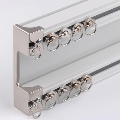 Riel para cortinas de techo en aluminio resistente de doble vía para salones 6