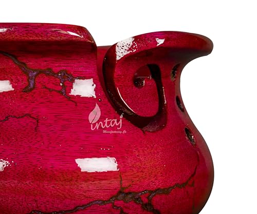 Image of INTAJ Wooden Yarn Bowl for Knitting and Crochet, 7 Inch No-Snag Holder