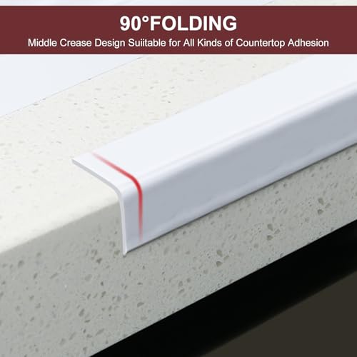 White Caulk Tape Sealant - 1 Roll Waterproof Self-Adhesive Tub & Wall Sealing Strip for Bath & Kitchen Shower Corner Sink Edge Toilet Base