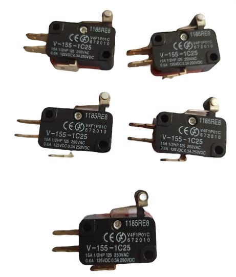 pranali enterprise Micro Limit Switch Short Roller Lever V 155 1C25 (5 pieces)
