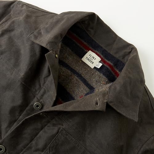 Image of Huckberry Flint and Tinder Men's Wool-Lined Waxed Trucker Jacket, Built for Layering