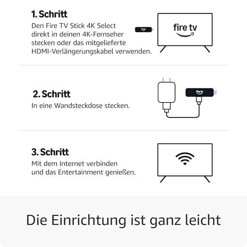 Zertifiziert und generalüberholt Amazon Fire TV Stick 4K Select (neueste Generation), beginne mit dem Streamen in 4K, Hunderttausenden von Filmen und Serienfolgen sowie kostenlosem Live-TV