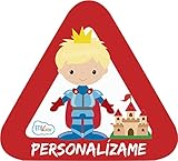 Pegatina Bebé a Bordo personalizable. Adhesivo vinilo para coche o moto. Sticker 15 x 13'7 cm.