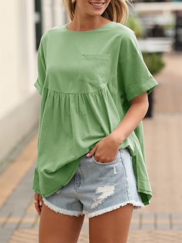 Image of Tankaneo Womens Summer Babydoll Tops Casual Loose Fit Peplum Oversized Tunic Shirts