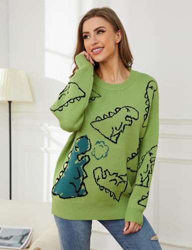 Arssm Dinosaur Sweater Women y2k Vintage Oversized Graphic Streetwear Knit Sweater Casual Cute Kawaii Tops3