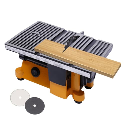 Scie circulaire de table professionnelle miniature 10 cm (4 po), scie d'établi portable avec 3 lames, pour l'artisanat, l'industrie, le mobilier et le travail du bois. Découpe de précision