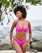 Aqua Eve Women Two Piece Bikini High Cut Swimsuit Triangle Bathing Suit Cheeky Bikini Set Pink XS