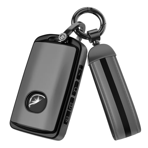 Image of For Mazda Key Fob Cover Accessories, Matte TPU Material, With a Cute Leather Keychain, for 2019-2025 Mazda 3,2020-2026 CX-5, CX-30, CX-9，CX-50